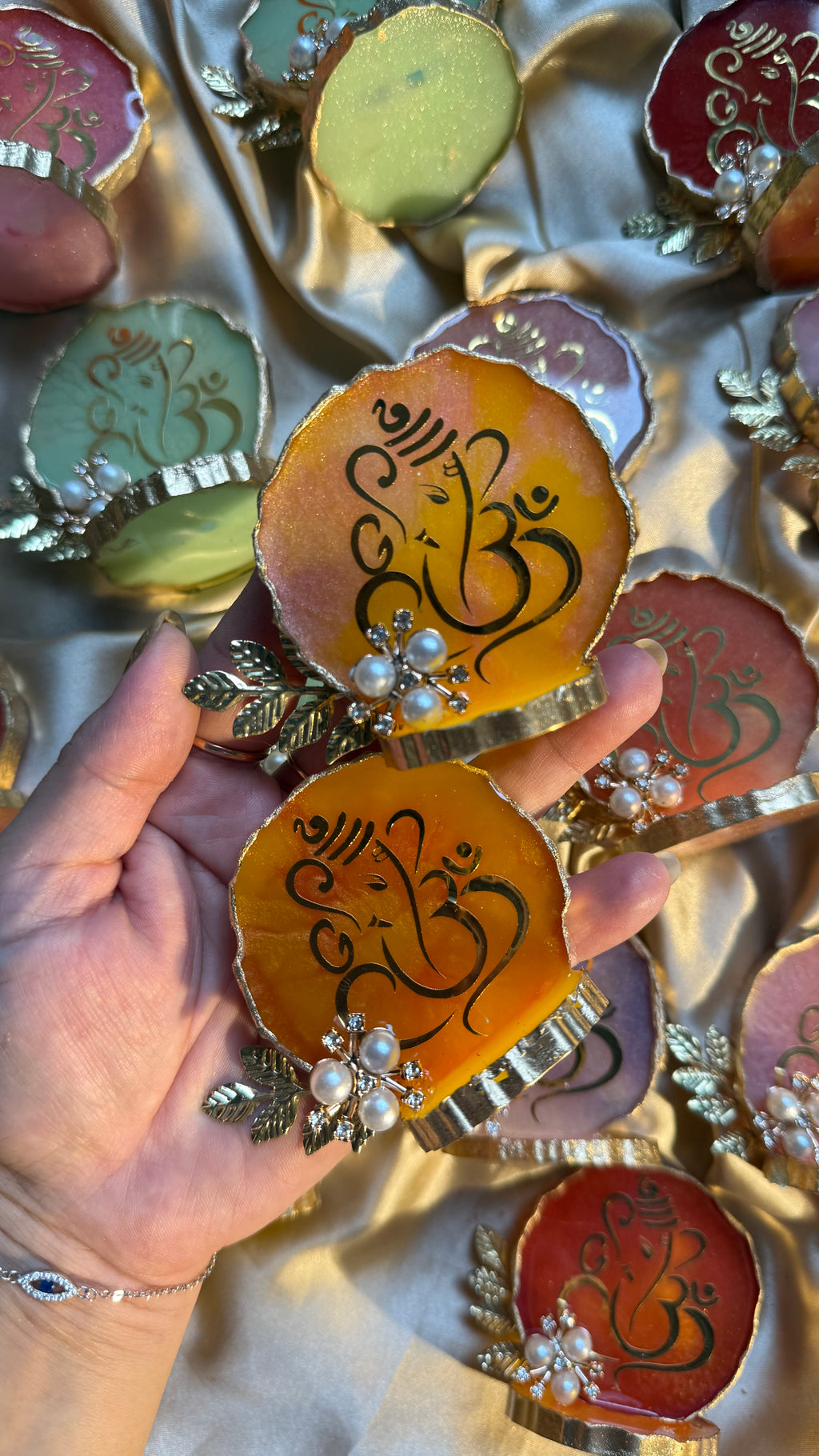 3 inches emblished ganpati