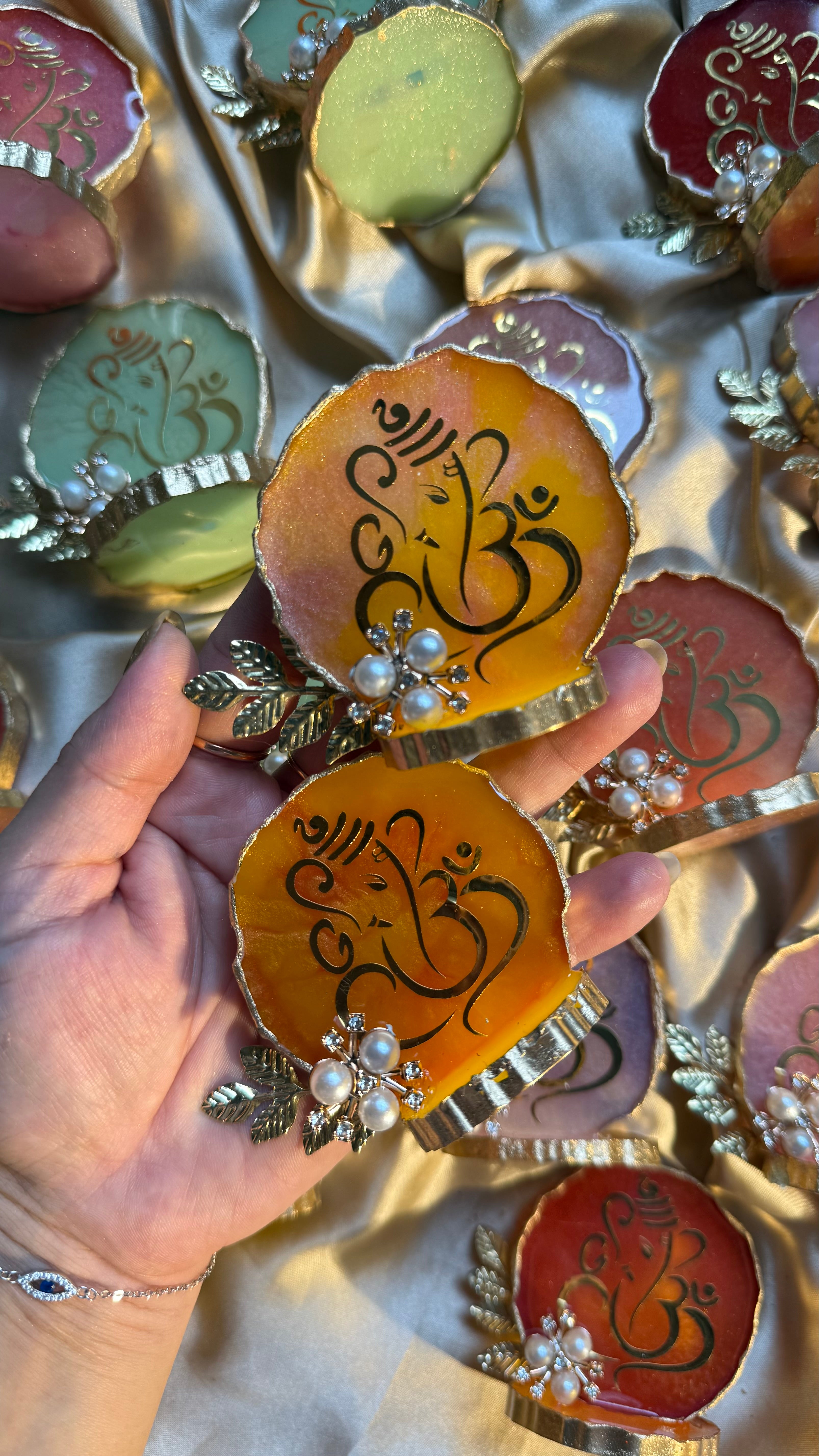 3 inches emblished ganpati